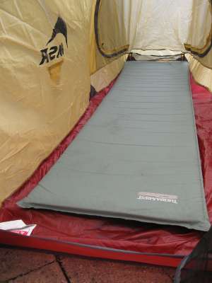 Therm-A-Rest placed in the tent