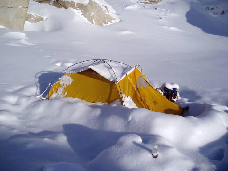 Tent at high camp after