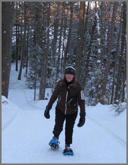 Snowshoeing on the ski trails