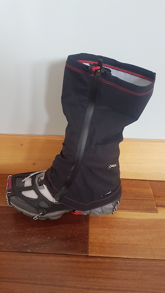 Gaiters on boots standing
