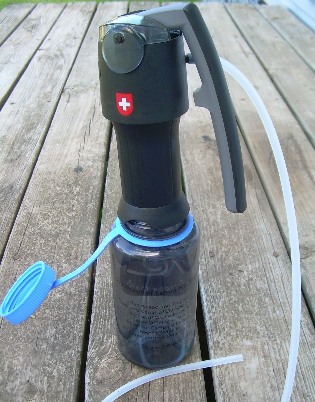 Vario attached to Nalgene bottle